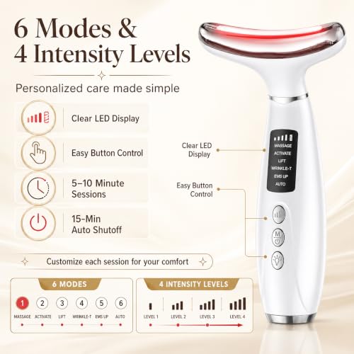 GIHWRRI Red Light Therapy for Face and Neck, 7-Color LED Face Massager