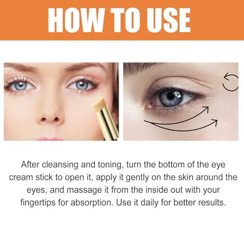 LOYOTICE 3Pcs Revive Glow Vitamin C Eye Balm, Hydrating Eye Cream, Glow Eye Balm Stick, Brightening and Reducing Dark Circle, Reduces Puffiness