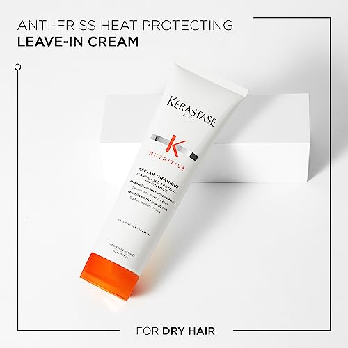 Kerastase Nectar Thermique Heat Protecting Cream - Anti-Frizz, Softness & Shine, Heat Protection, With Niacinamide, For Medium to Thick Dry Hair, 5.1 Fl Oz