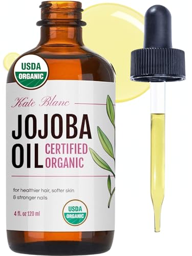 Kate Blanc Cosmetics Organic Jojoba Oil for Hair, Skin, Face, Nails (4oz)