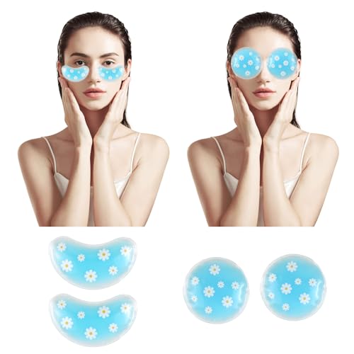 Pallesen Gel Ice Pack Reusable Cooling Eye Pads and Under Patches,Eye Hot Cold Treatment for Redness,Pain Relief Relax