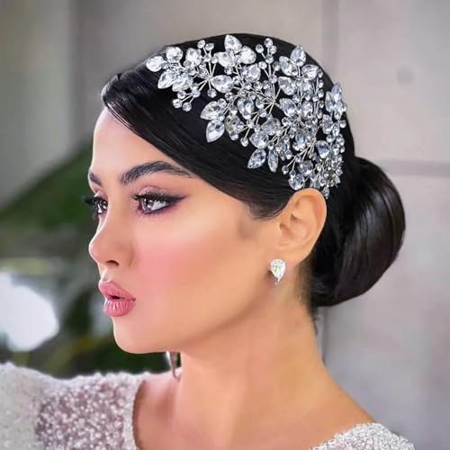 Mpoikba Wedding Hair Pieces for Brides, Bridal Hair Accessories(Silver)
