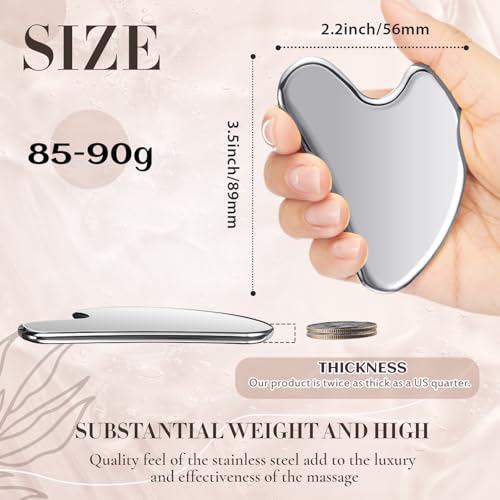Nuanchu 304 Stainless Steel Gua Sha Facial Tool Silver