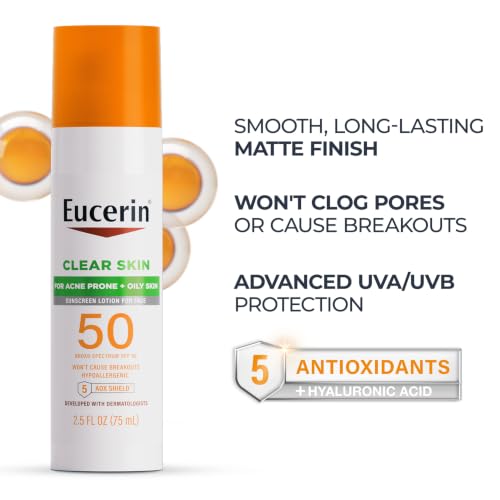 Eucerin Clear Skin Face Sunscreen Lotion, SPF 50, 2.5 FL OZ