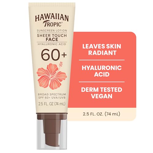 Hawaiian Tropic Sheer Touch Face Sunscreen Lotion SPF 60, 2.5 Fl Oz