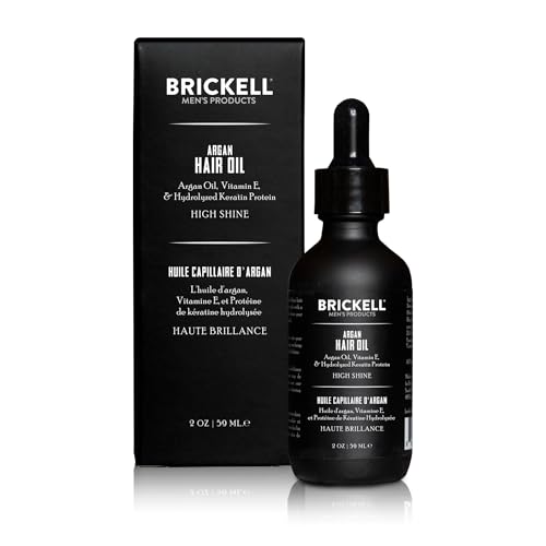 Brickell Men's Argan Oil for Hair, Lightweight Hair Oil Treatment For Men, With Argan Oil, Hydrolyzed Proteins, and Vitamin E, 2 Ounce, Scented