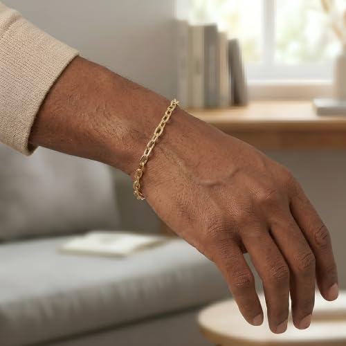 Floreo 14k Yellow Gold 3.3mm Cable Charm Link Bracelet, 7 Inch