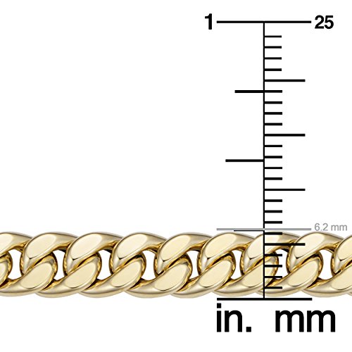Kooljewelry Mens 14k Yellow Gold Curb Bracelet (6.2 mm, 8.5 inch)