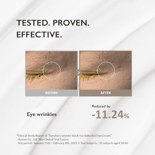 haruharu Black Rice Bakuchiol Eye Cream, 0.67 fl.oz, Wrinkle Care, Vegan