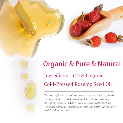 MMPANG Organic Rosehip Seed Oil for Face, USDA Certified, Cold Pressed