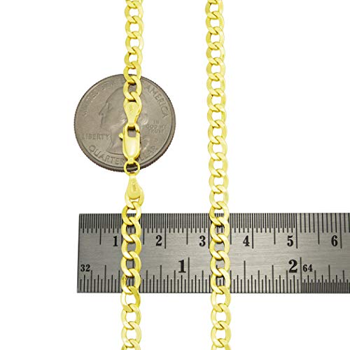 Nuragold 10k Real Yellow Gold Cuban Curb Link 4.5mm Chain Necklace, 16"-30" - 20"