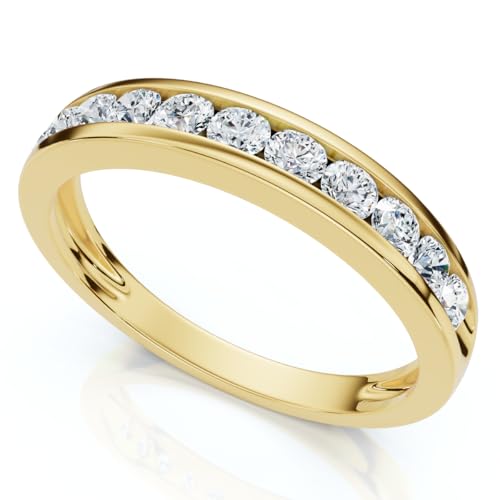 P3 POMPEII3 Pompeii 1/2ct 14K Yellow Gold Channel Set Diamond Wedding Ring - Size 5.5