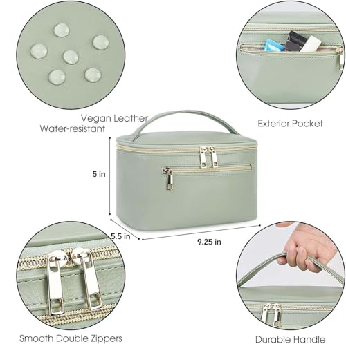 Wandering Nature Makeup Bag, Women Travel Make Up Vanity Case with Handle