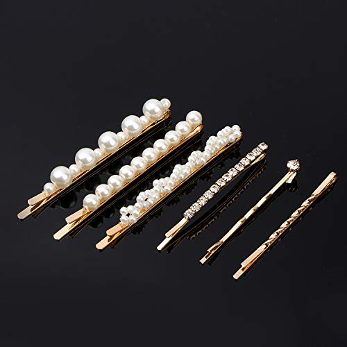 20 Pcs Elegant Hair Barrettes Golden Metal Hair Clip Pearl Hair Pins