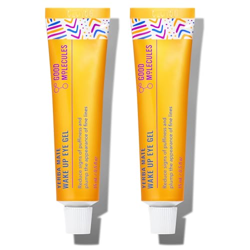 Good Molecules Yerba Mate Wake Up Eye Gel Pack 2 – 15 ml Each | Hydrating Under Eye Gel with Hyaluronic Acid & Caffeine for Dark Circles and Puffiness