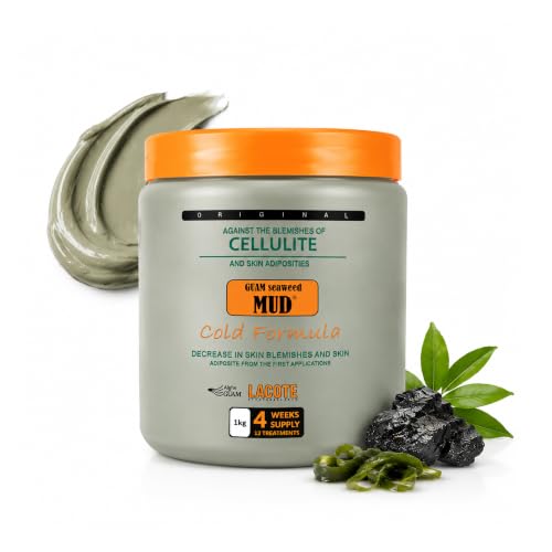 GUAM Anti-Cellulite Mud Cold Formula – Seaweed Body Wrap for Legs & Thighs – Skin Tightening, Lymphatic Drainage & Water Retention Relief (2.2 Lb)