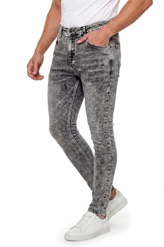 GINGTTO Mens Grey Jeans Slim Fit Stretch,Skinny Jeans Men Designer Casual Jeans for Men 32