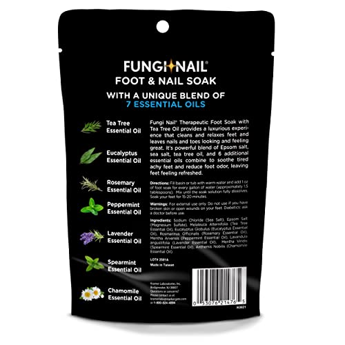 Fungi-Nail Foot & Nail Soak with Tea Tree Oil, 1 Pound, Moisturize, Reduce Foot Odor, & Soothe Aching Feet, Therapeutic Blend of Rich Mineral Epsom Salt, Pure Sea Salt, and 7 Essential Oils