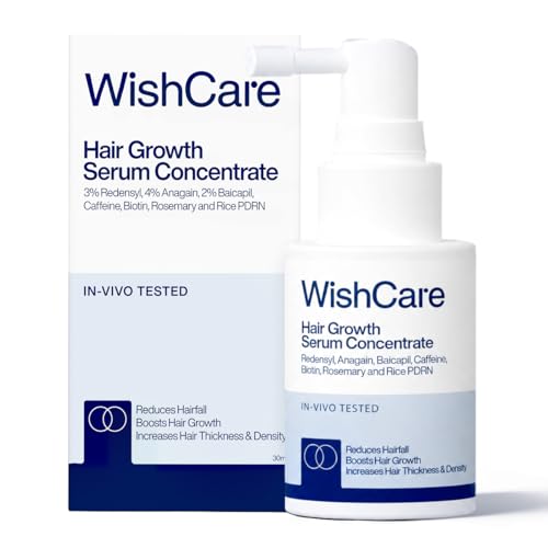 WishCare Hair Growth Serum Concentrate - Rosemary, 3% Redensyl, 4% Anagain, 2% Baicapil, Caffeine, Biotin, Plant Keratin & Rice Water
