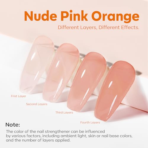 Modelones Nail Strengthener and Growth, Nail Hardener, Nude Nail Polish