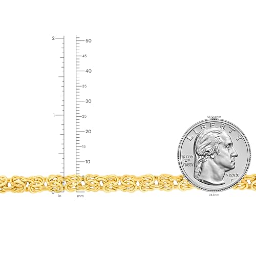 Floreo 14k Yellow Gold 6mm Byzantine Link Bracelet, 7.25 Inch