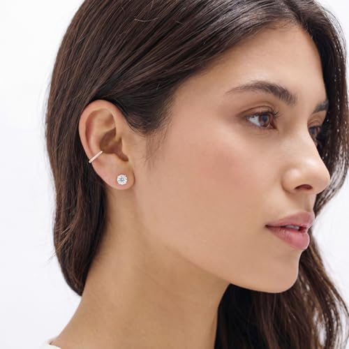 Privosa - 1 Carat Lab Grown Diamond Stud Earrings in 14K White Gold