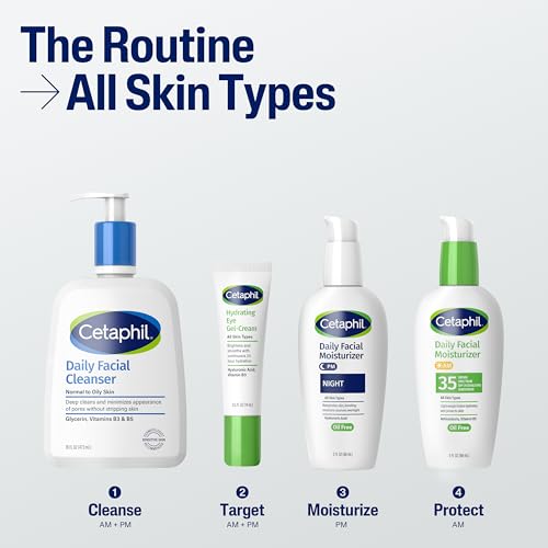 Cetaphil Face Moisturizer, Daily Oil Free Facial Moisturizer with SPF 35, For Dry or Oily Combination Sensitive Skin, Fragrance Free Face Lotion (Packaging May Vary)