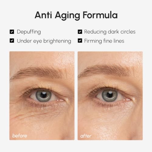 MAREE Under Eye Balm Stick Hydrating – Retinol Caffeine Under Eye Brightener Stick for Older Women – Collagen Undereye Cream for Dark Circles & Wrinkles – 0.28 Ounce, Blue