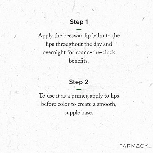 Farmacy Beeswax Lip Balm - Honey Butter Moisturizing Lip Care + Chapped Lip Treatment - Enriched with Cupuaçu + Cocoa Butters, Proprietary Honey Blend and Vitamin E to Nourish, Soften + Heal (3.4g)