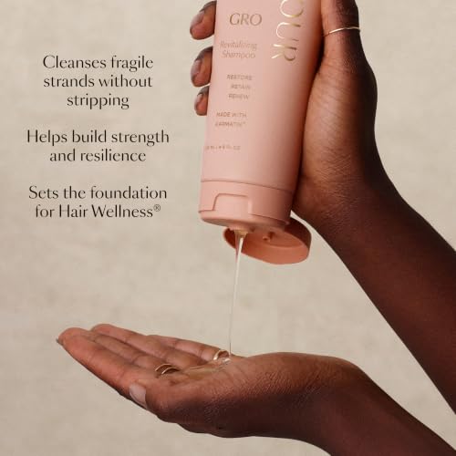 VEGAMOUR GRO Revitalizing Shampoo - Plant-Powered with Karmatin™ Peptide & Caffeine, Gently Cleanses, Builds Strength & Resilience, Vegan & Cruelty-Free