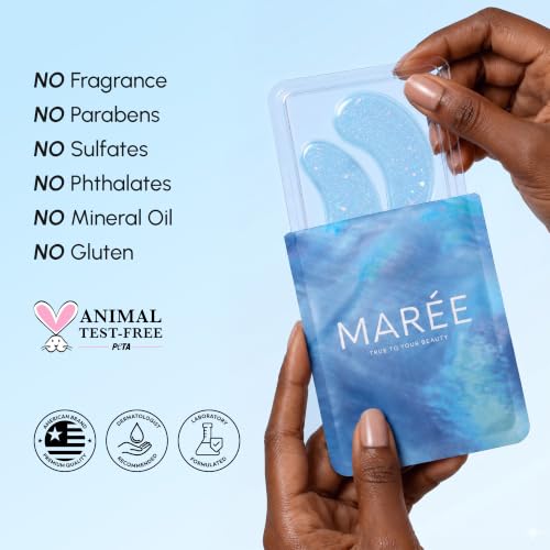 MAREE Eye Gels - Cooling Pads Under Eye Patches for Puffy Eyes and Dark Circles with Collagen & Hyaluronic Acid - Anti Wrinkles Under Eye Masks Skincare Treatment for Puffiness - Parches Para Ojeras
