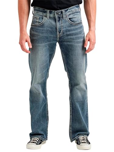 Silver Jeans Co. Men's Craig Classic Fit Bootcut Jeans, Medium Indigo LDS260, 38W x 32L