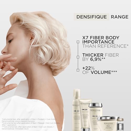 KÉRASTASE Densifique Densité Shampoo, Thickening & Strengthening Shampoo, Removes Build-Up & Adds Shine with Hyaluronic Acid for Fine, Thin & Thinning Hair, 8.5 Fl Oz