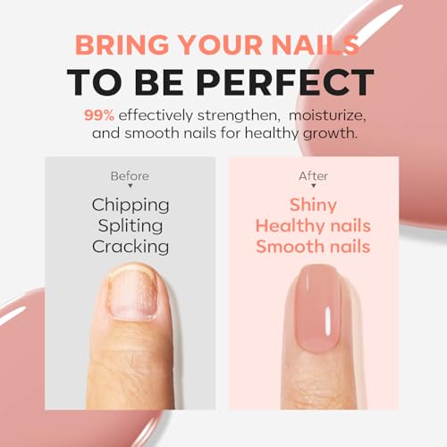 Modelones Nail Strengthener and Growth, Nail Hardener, Nude Nail Polish