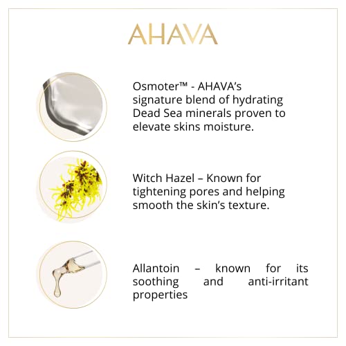 AHAVA Dead Sea Water Mineral Hand Cream - Hand Moisturizer For Dry Cracked Hands, Light & Fast Absorbing, Enriched with Exclusive blend Osmoter, Smoothing Witch Hazel & Soothing Allantoin, 3.4 Fl.Oz