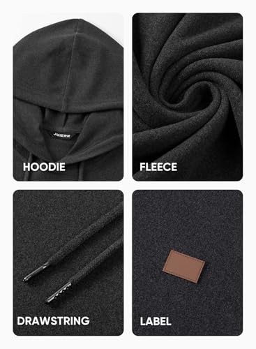 JMIERR Hoodies for Men Fashion Hooded Sweatshirt Long Sleeve Muscle Longline T Shirt Lightweight Fleece Pullover Sweater Shirts, US38(S), Grey
