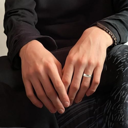 Oxford Ivy Wedding Band Solid 10K White Gold 6mm Comfort Ring, Size 10