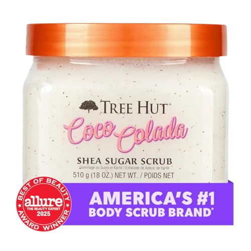 Tree Hut Coco Colada Body Scrub, Exfoliating Sugar Scrub, Vegan, 18 Oz