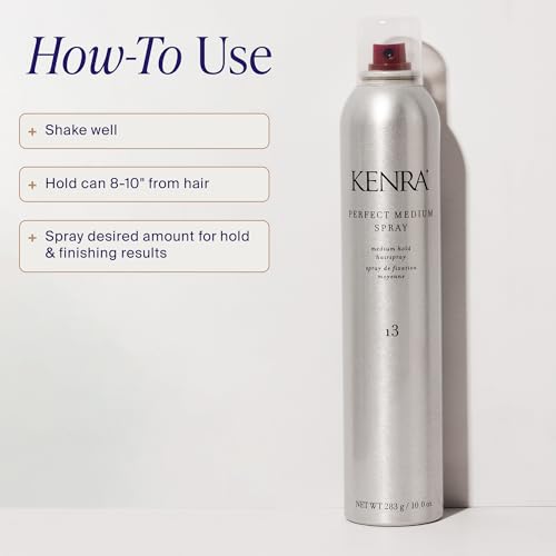 Kenra Professional Perfect Medium Spray 13 50% | Provides Styling Control Without Stiffness | Medium Hold | Fast-Drying Formulation | High Shine Finish | All Hair Types | 10 oz