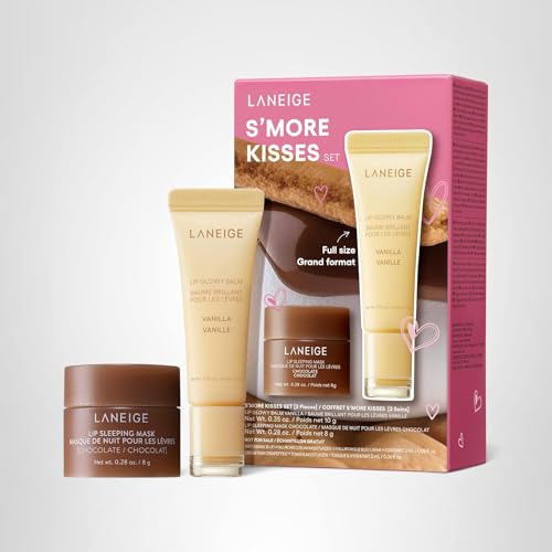 LANEIGE S’more Kisses Set: Hydrating Chocolate Lip Sleeping Mask & Vanilla Lip Glowy Balm
