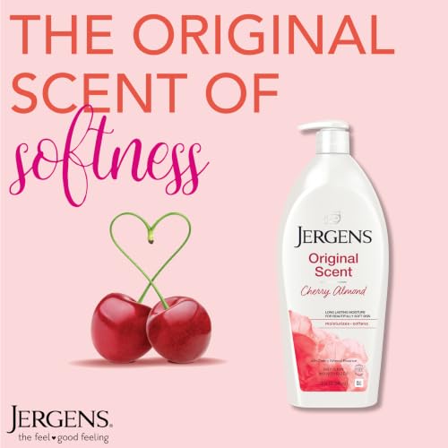 Jergens Cherry Almond Hand & Body Lotion, Dry Skin, 32 fl oz