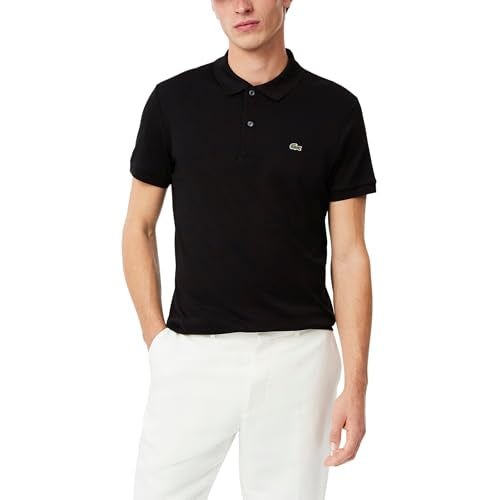 Lacoste Men's Regular Fit Cotton Pima Polo Shirt, Black, XX-Large