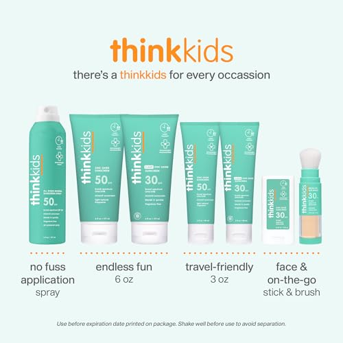 Thinkkids Mineral Sunscreen Stick SPF 30, 0.64 Oz, Vegan & Water Resistant