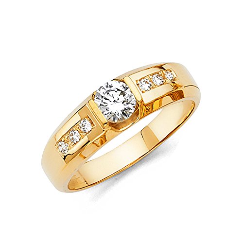 14k Yellow Gold Men's Wedding Band - Size 10.5