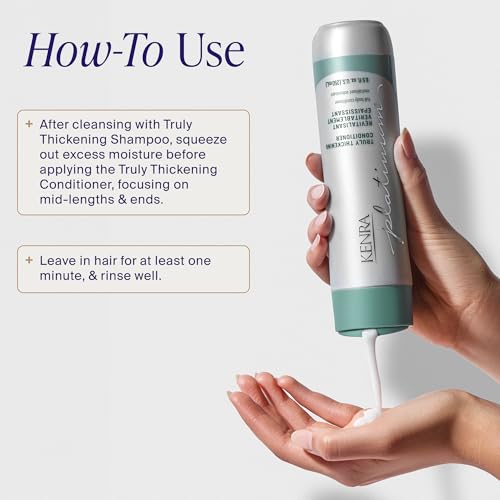 Kenra Platinum Truly Thickening Conditioner | Volumizing + Fuller-Looking Hair | Adds Body | Lightweight | for Fine & Thin Hair | Sulfate Free | Color Safe 8.5oz