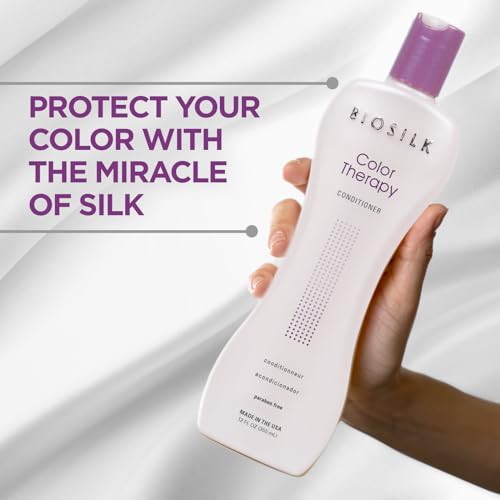 BioSilk Color Therapy Conditioner, Replenishes Moisture While Protecting Color, Enhances Vibrancy & Shine, Sulfate, Paraben & Cruelty-Free, 12 Oz