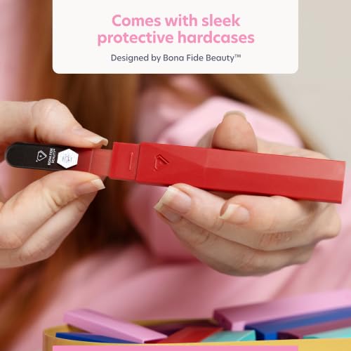 Bona Fide Beauty Czech Glass Nail File Set, 5-Pk with Hard Cases (Serenity)