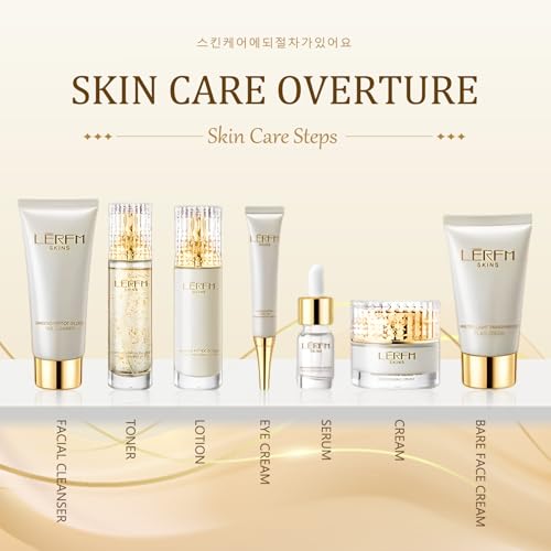 Anti Aging Skin Care Set - 10pcs - Face Skincare Kit with Collagen - Hydrating & Firming Skin, Include Toner, Serum, Lotion, Eye Cream, Face Cream, Korean -style Skincare Gift Sets for Women