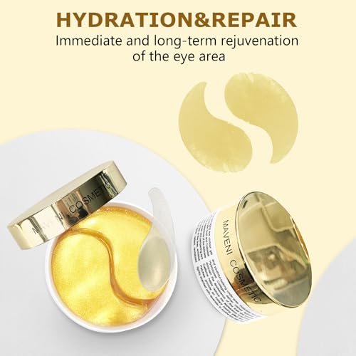 24k Gold Vitality-Fill Eye Patches (30 Pairs)|Anti-Aging Hydra-Gel Under Eye Patches, Boost Lift & Firm the Look of the Eye Area|Eye Patches for Puffiness,Bags,Dark Circles Under Eyes|Gold Pure Luxury