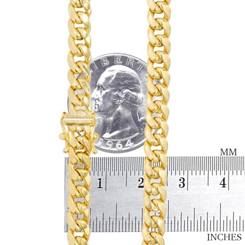 Nuragold 14k Real Yellow Gold Miami Cuban Link 6mm Solid Chain Necklace - 20"